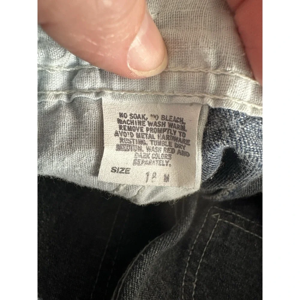 Vintage OshKosh B'gosh Acid Wash Shortalls 18 Month Mad Max‎ Studded Denim Retro
